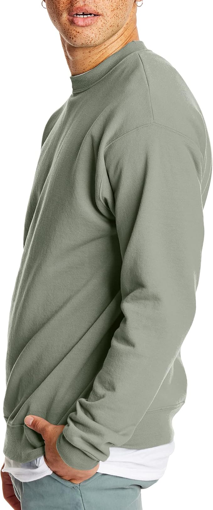 Men's EcoSmart Fleece Pullover Crewneck Sweatshirt view 3