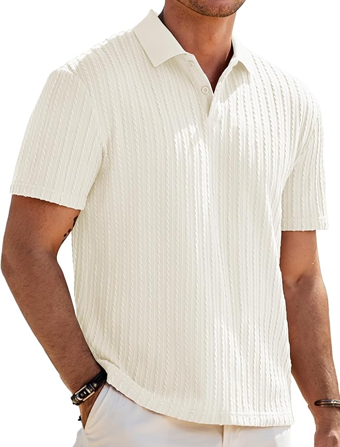 Mens Casual Polo Shirt Summer Short Sleeve Vacation Golf Shirts